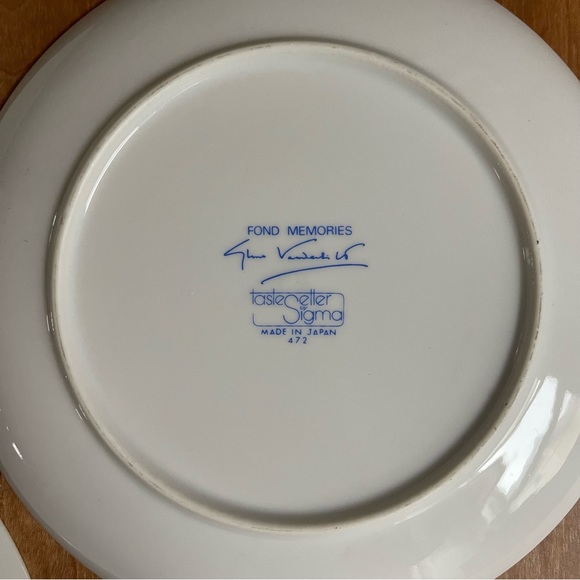 3 Three Gloria Vanderbilt Fond Memories Coquette Tastesetter Sigma 472 8" Plates - Picture 7 of 7